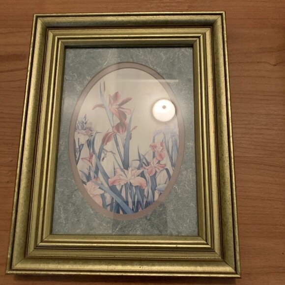 Vintage Set of 2 Carmel Foret Framed Floral Print Picture Frame Art - Picture 2 of 12